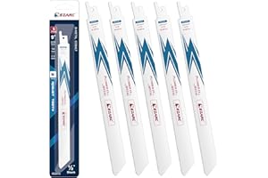 EZARC Reciprocating Saw Blade Bi-Metal Cobalt Sabre Saw Blades for Metal Cutting 9-Inch 14TPI R922PM (5-Pack)