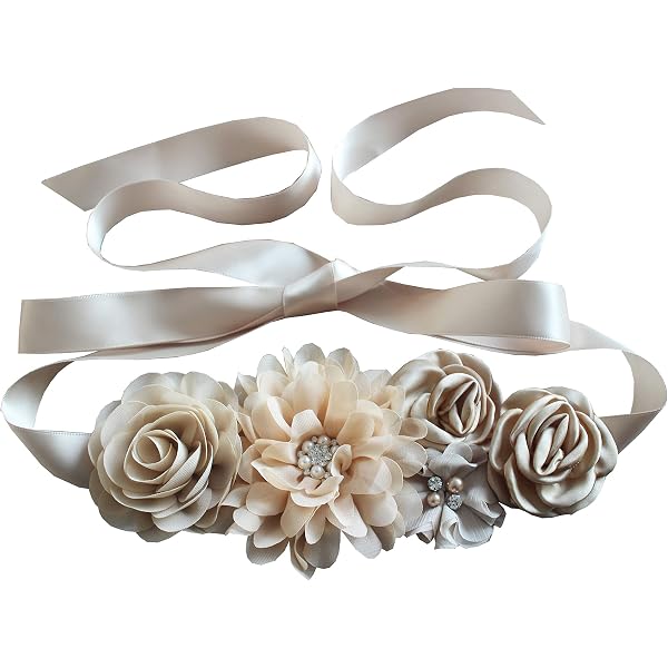 Lauthen.S Flower Sash Belt with Rhinestone Pearls for Baby  display picture 1