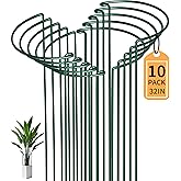 TCBWFY Plant Support Stakes for Large Heavy Plants,10PCS Peony Supports 14"x32" Heavy Duty 5mm Wire Peony Cages,Interlock Garden Supports Ring Border Support,Plant Support Cage for Rose Flowers