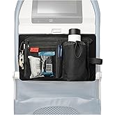 Lusso Gear Premium Black Airplane Tray Table Cover with 5 Compartments - Sanitary, Machine-Washable, Foldable - Black