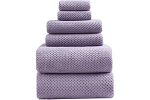 HVMS Oversized Bath Towels Extra Large 40x80 Inches Bath Sheets for Adults Super Soft Quick Dry Highly Absobent Microfiber Shower Towels (Lavender,6 Piece)…