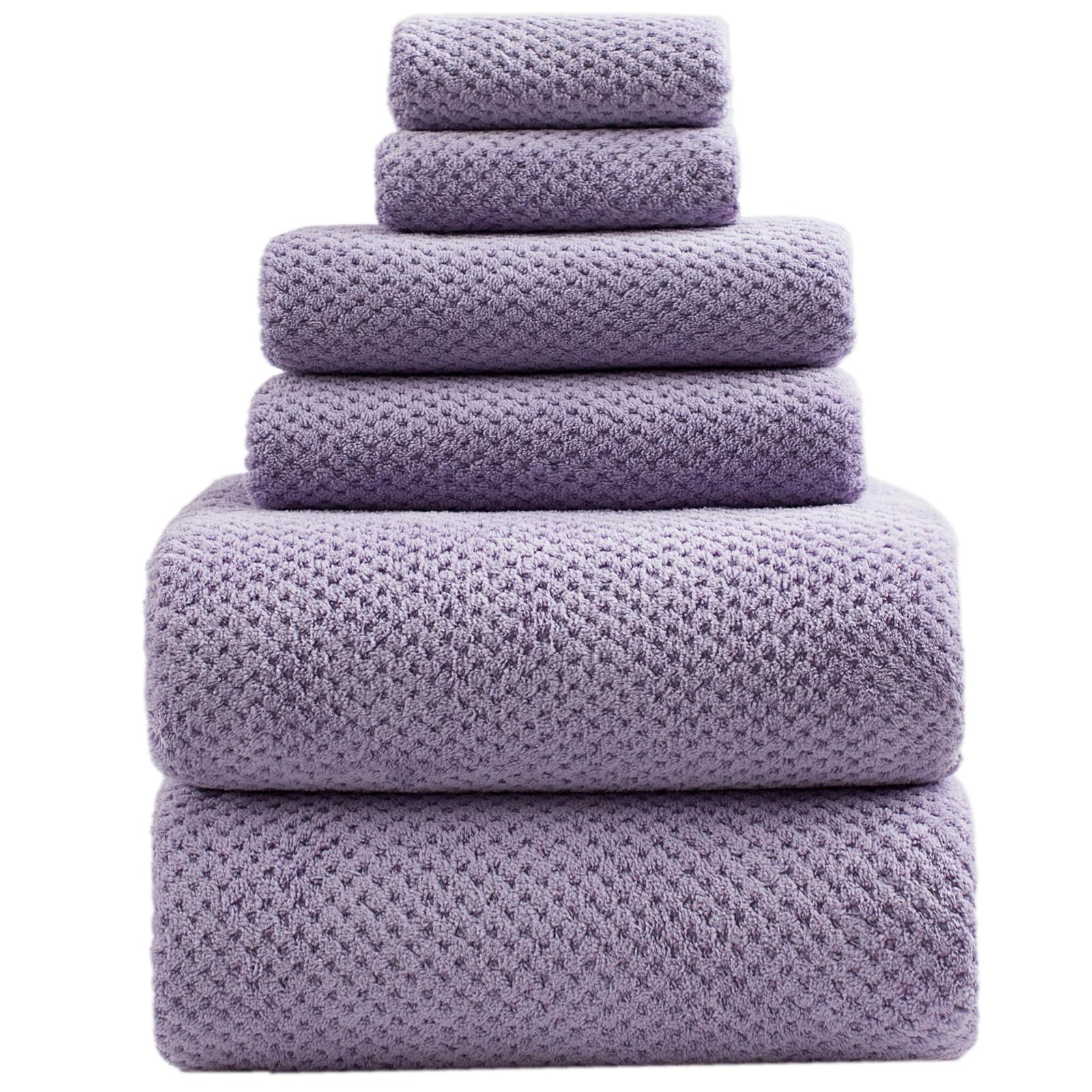 Photo 1 of HVMS Oversized Bath Towels Extra Large 40x80 Inches Bath Sheets for Adults Super Soft Quick Dry Highly Absobent Microfiber Shower Towels (Lavender,6 Piece)…