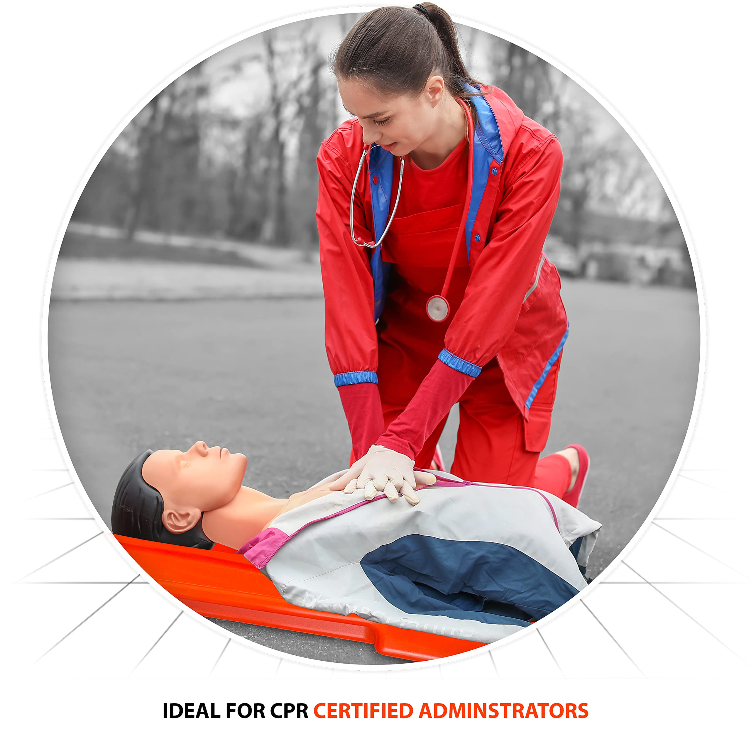 EMS XTRM CPR Board, Lifesaver Rescue, EMS Medical First Aid Supplies Cardiac Board, Portable Lightweight Recessed Handle Easy Patient Lifting