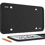 Aujen Silicone License Plate Frames, 2 Pack Car License Plate Cover, Universal US Car Black License Plate Bracket Holder.Rust
