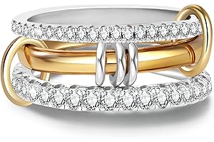 COOSLIM Gold Stackable Rings for Women Non Tarnish, Dainty Stackable 18k Gold Plated CZ Cubic Zirconia Rings, Gold Knuckle Women Rings Set