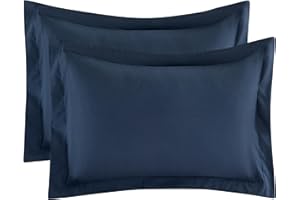 VANTA REPUBLIC Sham Pillows Set of 2, 20 X 30, Hypoallergenic Pillow Cover, High Thread Count, Double Brushed Microfiber, 2200 Series, 90 GSM, Hotel Collection, Pillow Shams for Queen Bed (Navy, Twin, Full, Queen)