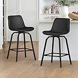 LUE BONA 360° Swivel Bar Stools Set of 2, 26 Inch