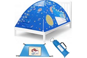Outer Space Full Bed Tent for Kids Indoor Fort - Magical Dream Tents for Boys Pop Up Toddler Bed Canopy for Girls Bunk Bed Te