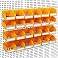 ELEAD Pegboard Bins Organizer Set 24-Pack - Durable Storage Tray for Screws, Nuts, Bolts, Hardware, Crafts, Accessories | Fits Standard Pegboards | 24 Labels for Garage Workshop Craft Room