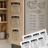 2 Pack Kitchen Conversion Chart Wall Decal Measurement Stickers for Cabinet | Measuring Cup Spoon Decals | Vinyl Peel and Stick Sign Cabinet Pantry | Kitchen Measurements Wall Decor Cheat Sheet | Clear