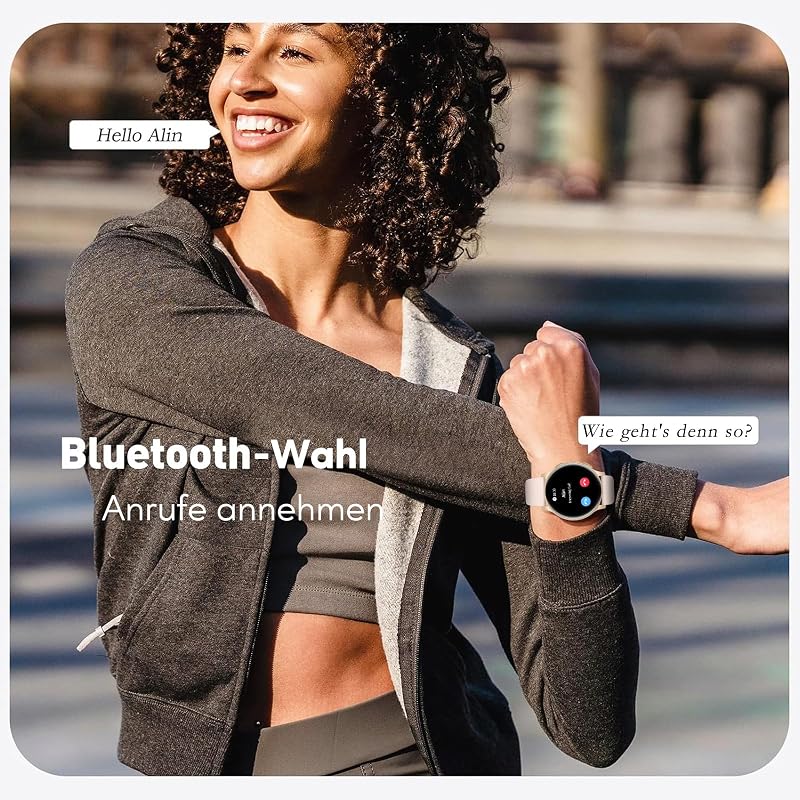 Smartwatch Damen Herren, 1.38 Zoll HD-Display Smart Watch mit Bluetooth Anrufe, Fitness Tracker mit Herzfrequenz SpO2 Schlafmonitor Schrittzähler, IP68 Wasserdicht Fitnessuhr für iOS Pink