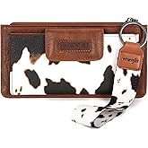 Montana West X Wrangler Cow Print Wallet for Women Ladies Female Card Cases & Money Organizers Wristlet with Wallet Large Clutch with Coin Purse Smooth Zipper and Rfid Lining