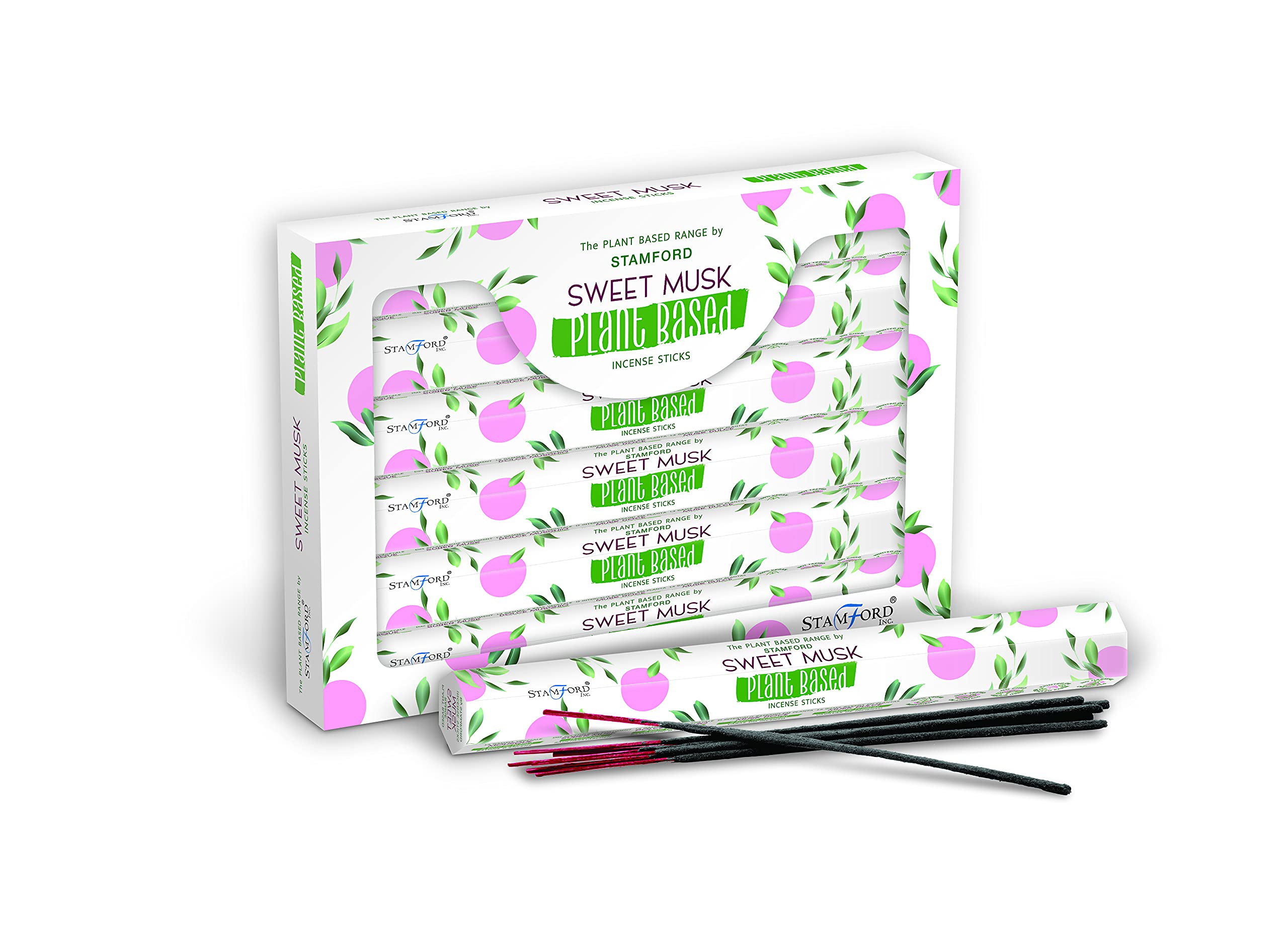 Plant Based by Stamford 46106 Sweet Musk Incense Sticks, 6 Packs x 20 Sticks