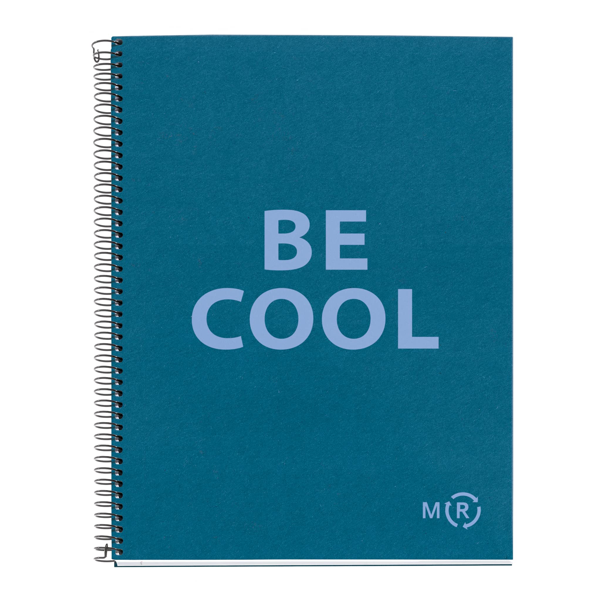 Miquelrius - Be Eco A4 Notebook, 80 Sheets 90gsm 5x5mm Grid, 1 Colour Strip, Hardback Cover, Sapphire Blue Messages — image 1