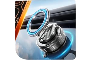 MRGLAS 2026 Upgraded 360° Rotation Vacuum Magnetic Phone Holder Stand,for Magsafe Suction Cup Phone Mount [109+LBS Strongest Suction & Magnetic] Adjustable Swivel Lock, for Your Car/Gym/Mirror/Kitchen