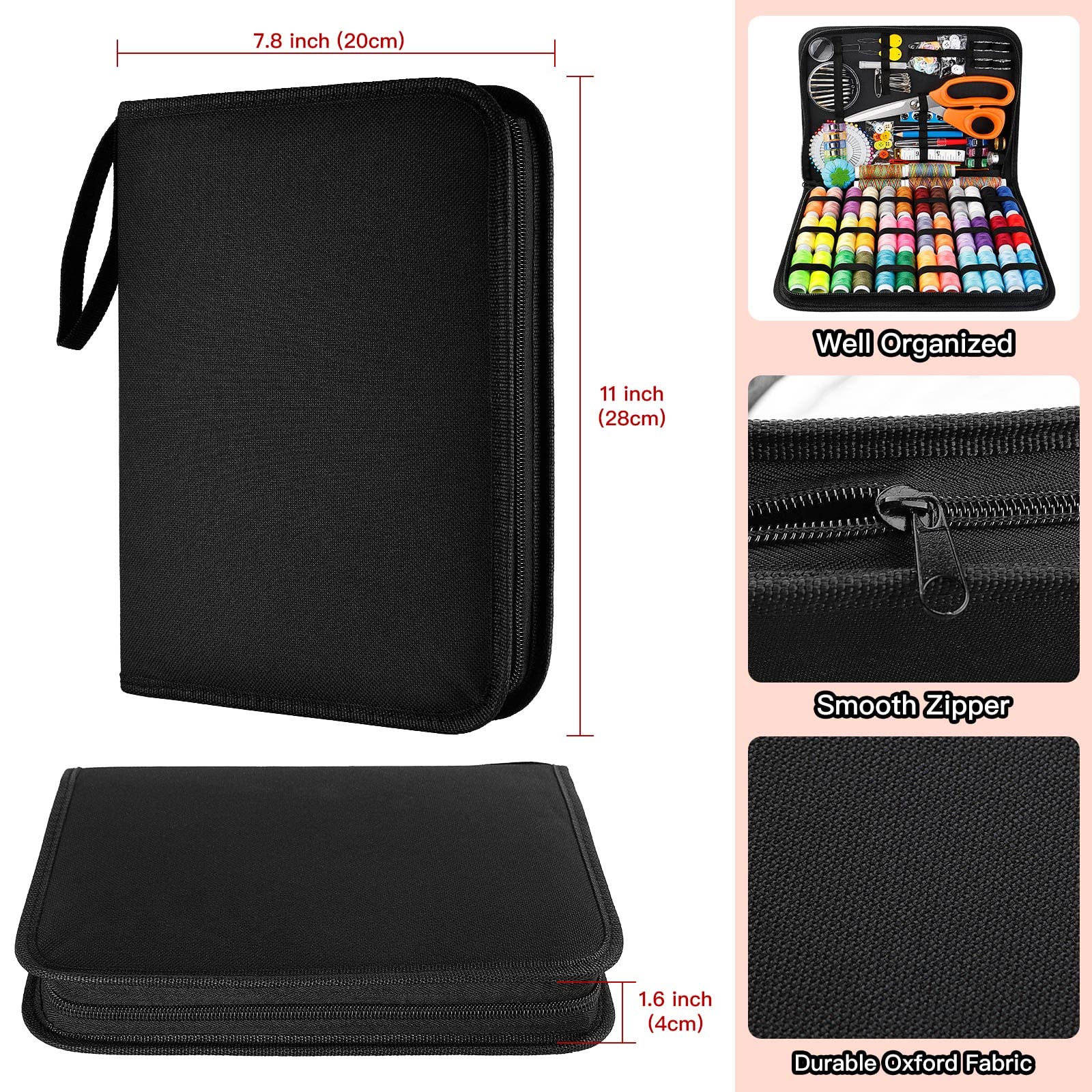 Marcoon Large Sewing Kit, 200 Premium Sewing Supplies, 41 XL Thread Spools, Suitable for Traveller, Adults, Kids, Beginner, Emergency, DIY and Home