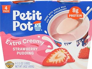 Petit Pot Strawberry Protein Pudding 4pk, 14 OZ | 8g protein
