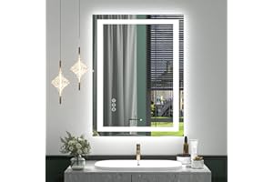 ODDSAN LED Lighted Bathroom Mirror 24x 32, Dimmable Vanity Mirror with Lights, Anti-Fog, ETL Listed (Backlit and Front Lighted)