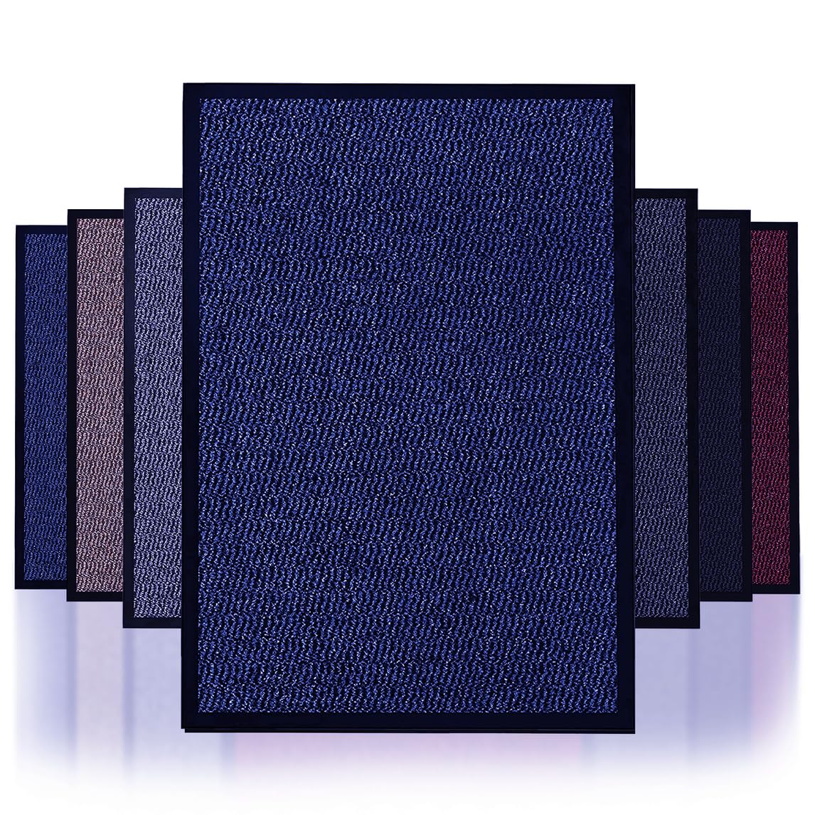 NAUSHA Barrier Door Mat Heavy Duty Rubber Non-Slip Floor & Kitchen Mat Easy Clean Absorbent Soft Feel Entrance Rug Floor Mat (Blue, 40x60 cm)