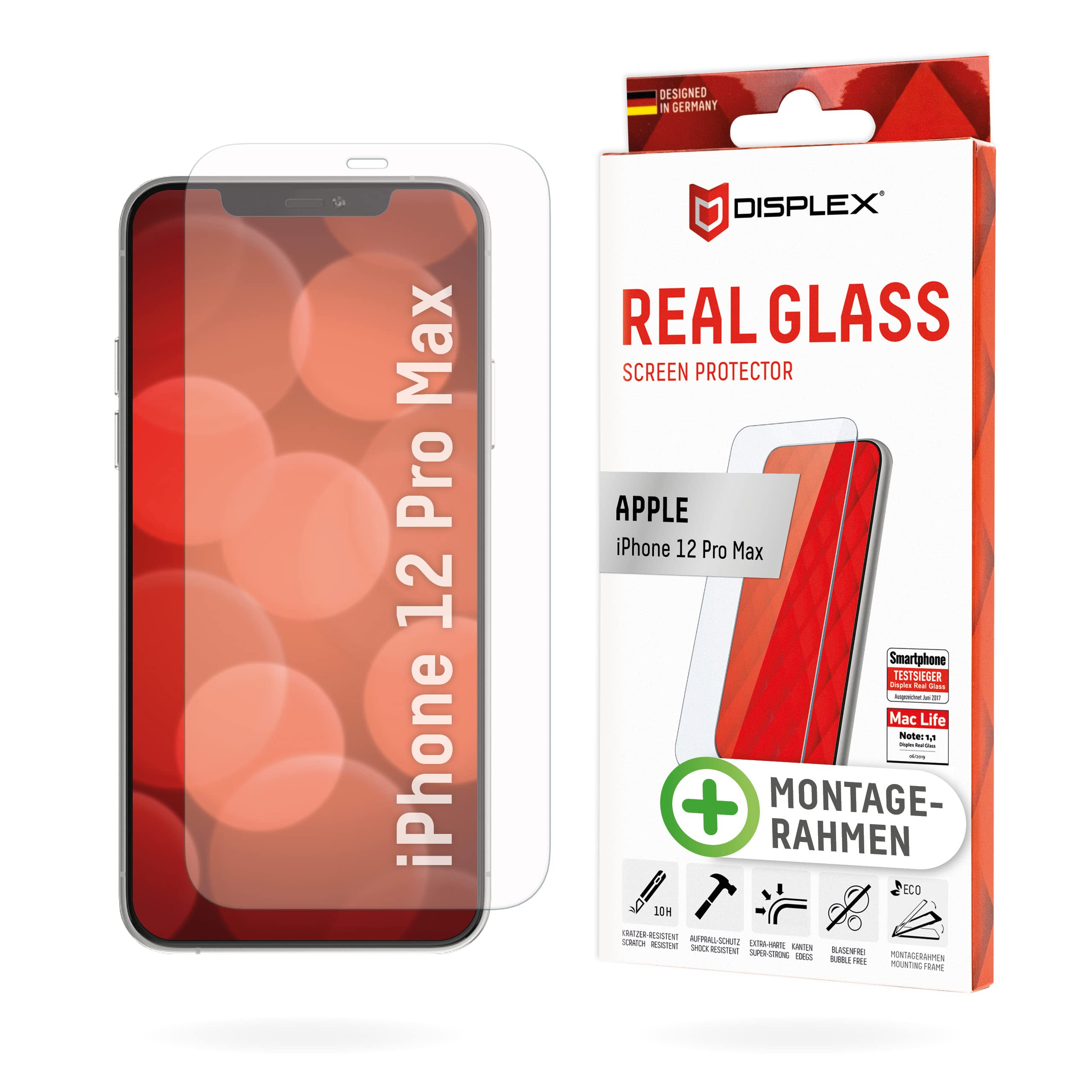 Displex Real Glass Screen Protector for Apple iPhone 12 Pro Max (6.7 Inches) Clear