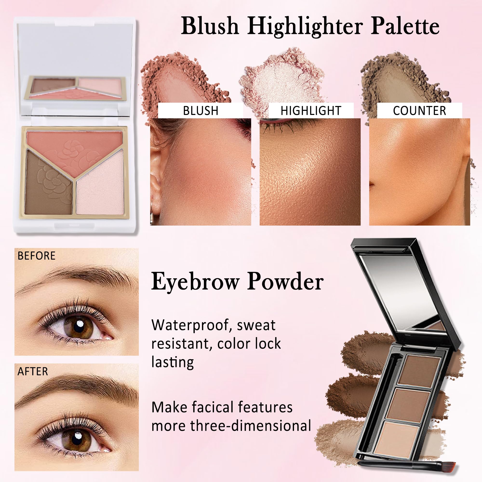 All in One Makeup Kit for Women Full Kit,Travel Makeup Kit for Teens,Make Up Gift Set with Everything,Foundation Eyeshadow Lip Gloss Eyebrow Blush Contour Powder,Mother's Day Gift for Women Set-A