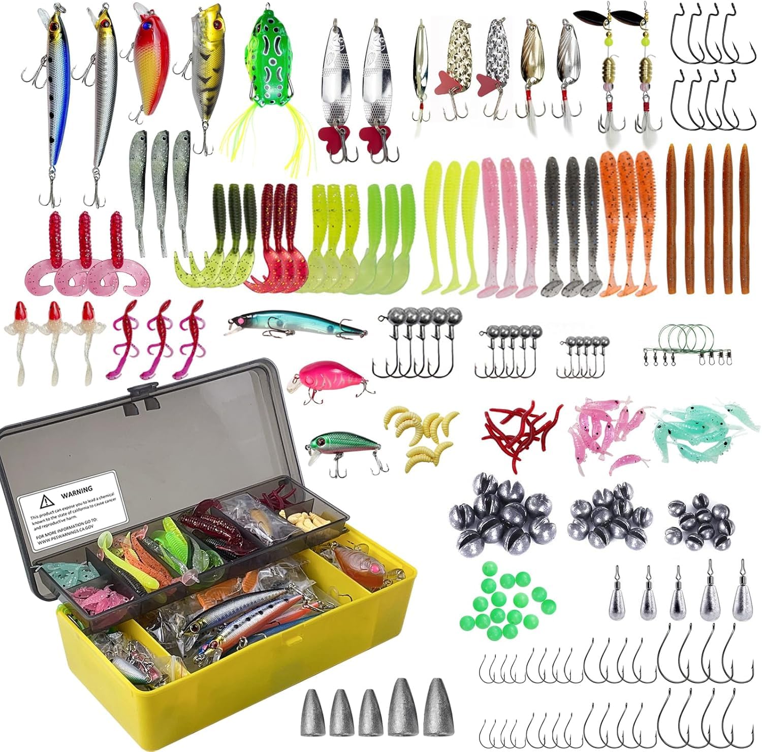 LSHEL 2.5#/3.0#/3.5# Fishing Lure Luminous Bait Squid 10pcs Shrimp One Box, unisex_adult, EURA4137JU9C35, 3.5#-(10PCS), 14CM-22.4G/PCS