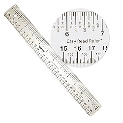 12 Inch Easy Read Ruler, Clear