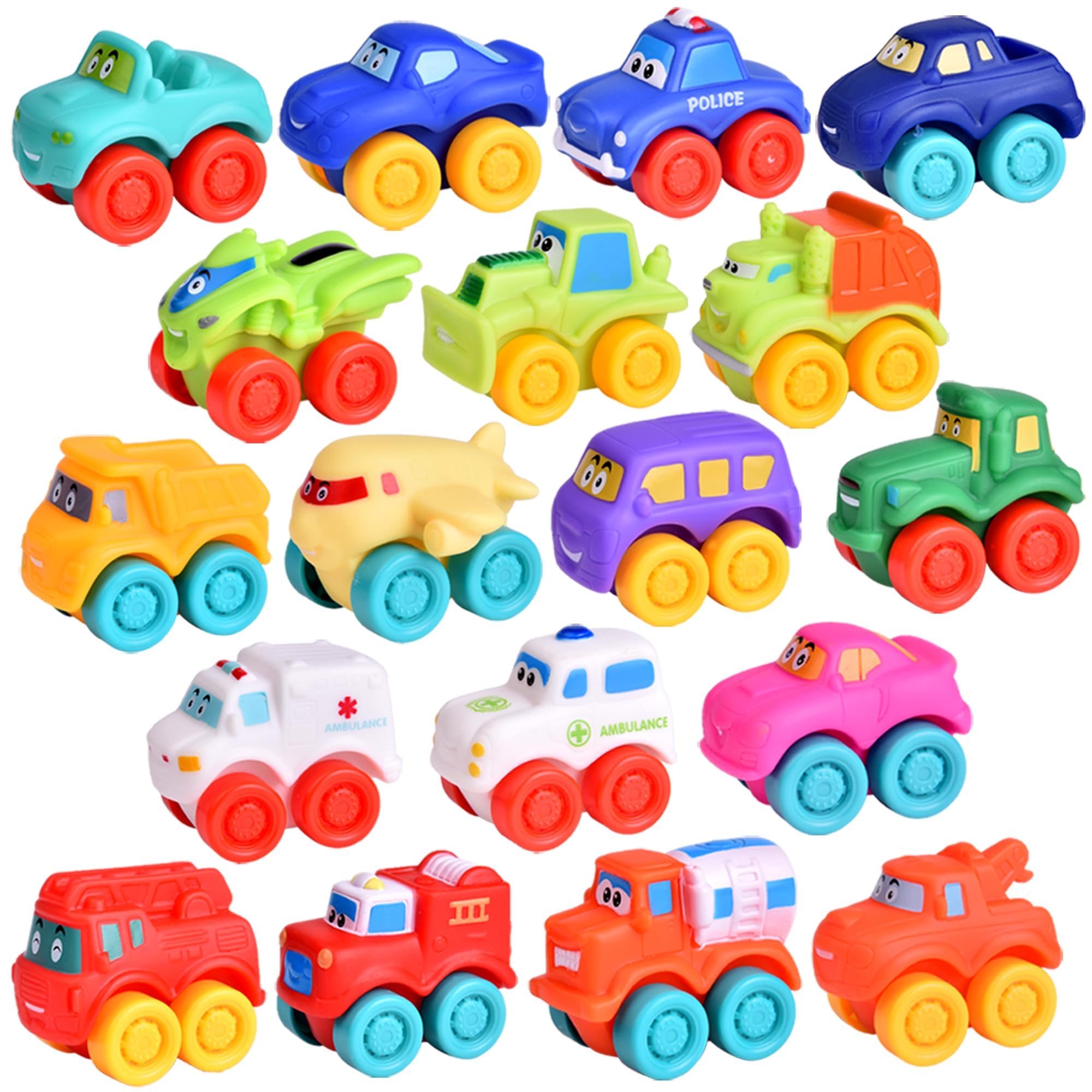 FUN LITTLE TOYS 18Pcs Prefilled Easter Eggs with Toy Cars, Easter Eggs Filled for Toddlers Kids Boys Hunt, Easter Party Favors, Easter Basket Stuffers, Easter Egg with Kids Toys