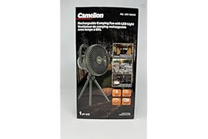 Camelion Rechargeable Camping Fan with LED Light,