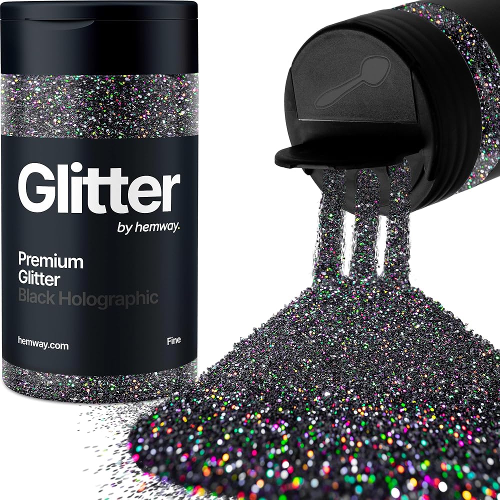 Hemway Holographic Black Glitter Shaker 130g Fine Resin Epoxy Craft