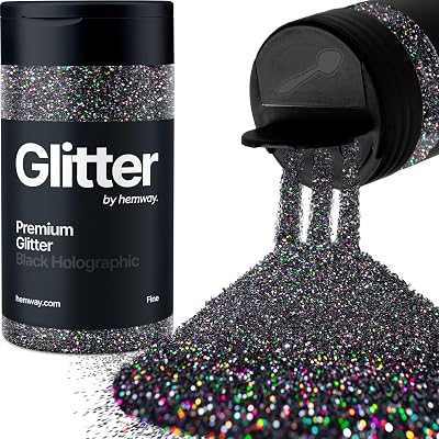Hemway Holographic Black Glitter Shaker 130g Fine Resin Epoxy Craft