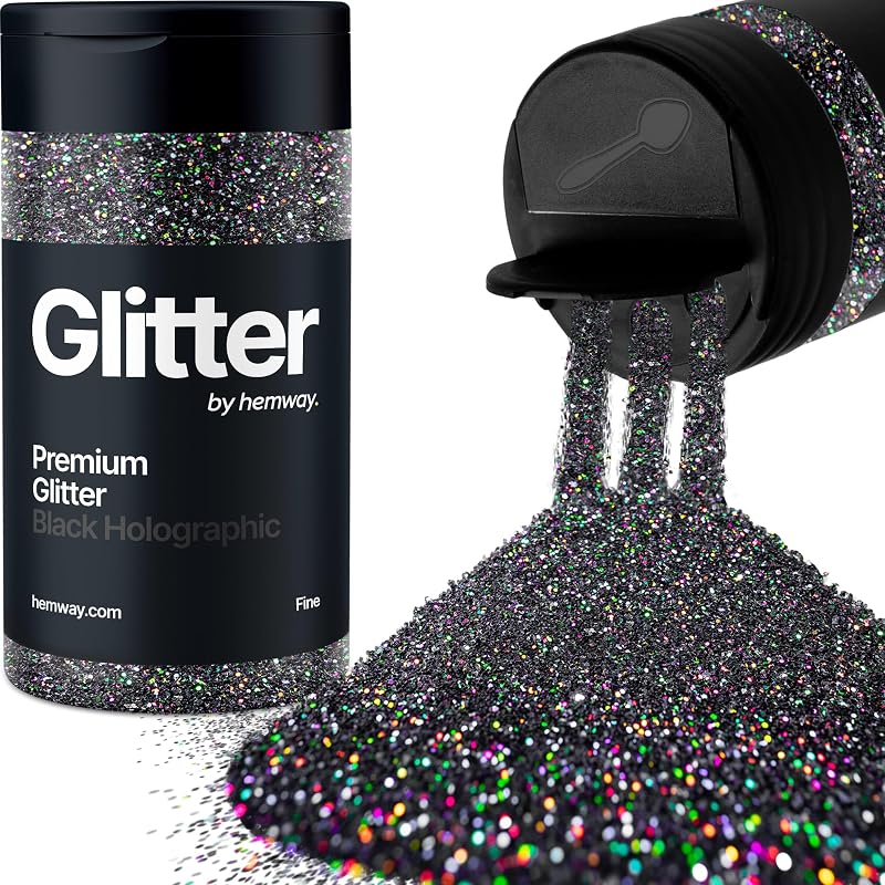 Hemway Holographic Black Glitter Shaker 130g Fine Resin Epoxy Craft