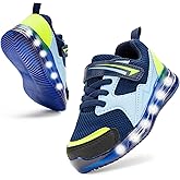 SKYWHEEL Toddler Girls Boys Light up Shoes LED Flashing Lightweight Mesh Breathable Walking Sneakers for Toddler and Little Kids Running