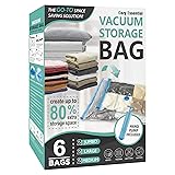 6 Pack Vacuum Storage Bags, Space Saver Bags