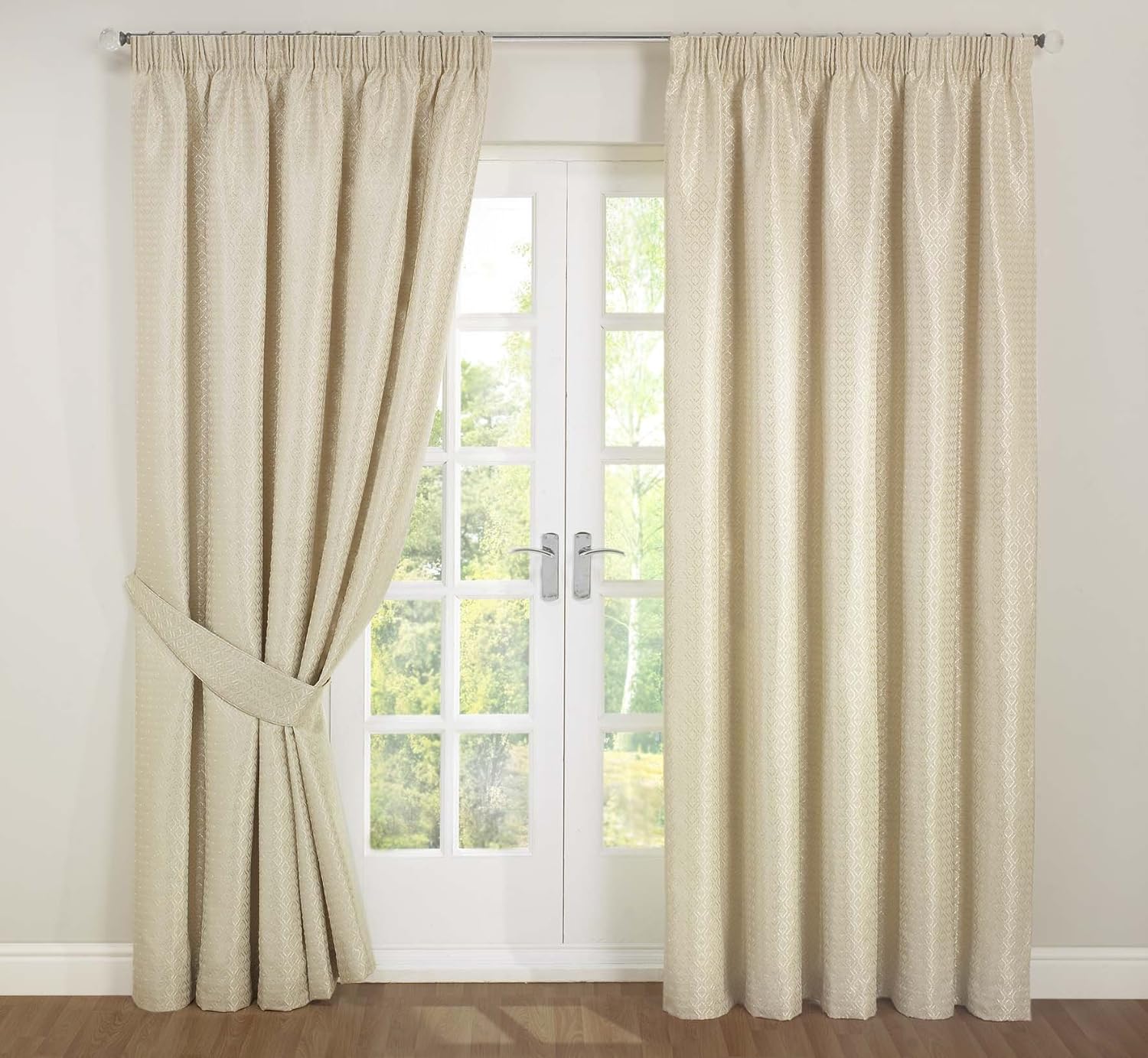Julian Charles Cambridge Natural Pencil Pleat Lined Curtains Amazon.co