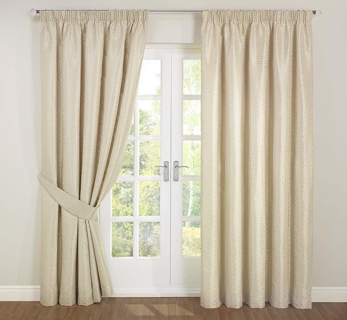 Julian Charles Cambridge Natural Pencil Pleat Lined Curtains Amazon.co