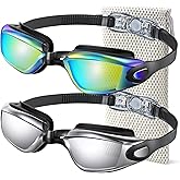 NSSIW Swim-Goggles-Adult Goggles-Swimming-men and Women: Anti Fog No Leak and Ultra-wide Field of View 3 Pack