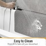 HITSLAM Shower Mat Non Slip 60x40 cm Drain Quick Dry Grey PVC Loofah view 7