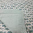 Ridhi Block Print Quilted Throw Blanket 100% Cotton Quilt,Cover for Couch and Bed, Sage Lap Bedding Coverlet, Luxury Oversized Quilted Throw (King 96" X 106", Aquamarine Blue)