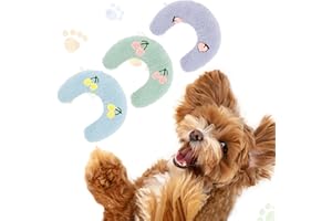 Muwago Dog Calming Pillow for Small Dogs & Cats - 3PCS Half Donut Bed, Anti-Anxiety Pet Pillow with Removable Cover, Puppy Kitten Comfort Blanket for Travel & Home Thermal-Regulating(LB+Pu+LG)