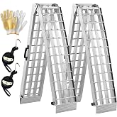 7.5FT ATV Ramps for Pickup Trucks, Loading Aluminum Ramp for Motorcycle | 3000LBS, 2 Pcs, Carry Handle, Safety Straps, Foldable for Storage, Tool-Free Assembly, for ATV/UTV/Motorcycle/Dirtbike