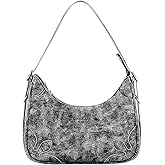 ICOLRAE Shoulder Bags for Women Cute Hobo Handbags Vegan Leather Mini Clutch Purse with Zipper Closure