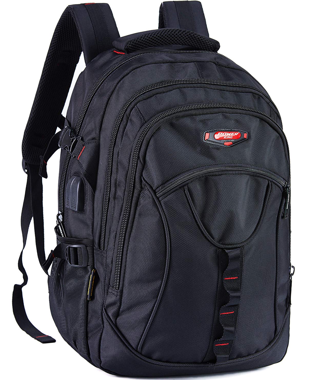 POWER KING Hiking Backpack 30L, Lightweight Casual Backpack for Men Women, Outdoor Travel Daypack for Camping Mountaineering Walking Cycling Climbing Sport, Black