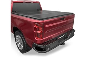 TITANICMOTOR Fiberglass Hard Tri Truck Bed Tonneau Cover Compatible for 2019-2024 Chevy Silverado/GMC Sierra 1500 Fleetside 3-Fold 6.5FT 78.9Inch