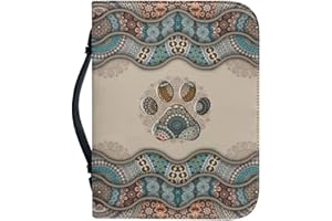 Talayituse Bible Cover for Women and Men - PU Leather Case, Bag, Tote, Book Carrying Case - Christian Accessories