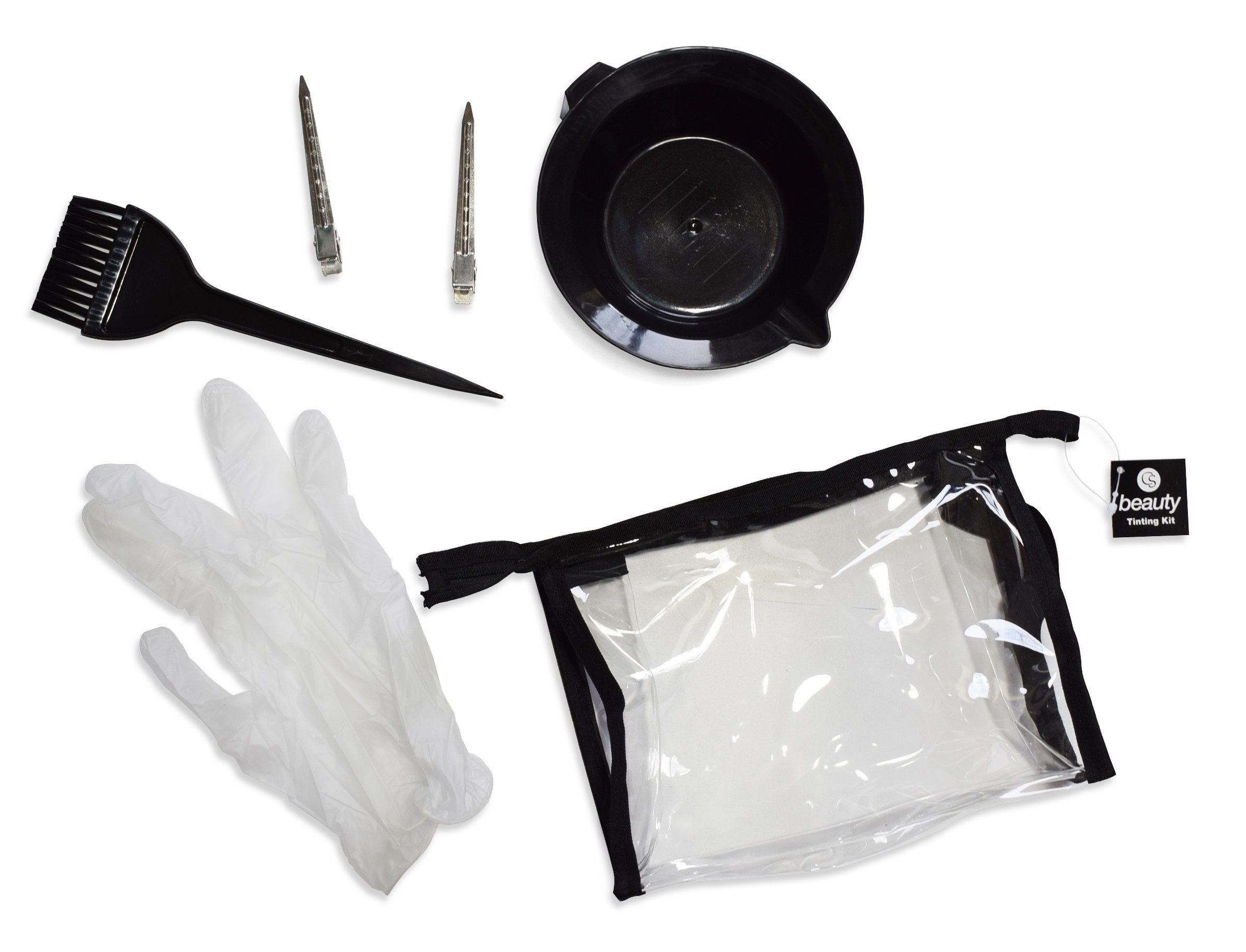 CS Beauty 6pcs Hairdressing Brush Bowl Clip Glove Combo Salon Hair Colour Dye Tint Tool Set Colouring Kit