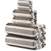 REDKISS Ultra Soft Bath Towel Sets 6-Piece 35"x70" | 100% Microfiber Highly Absorbent & Quick Dry | Brown Towels for Bathroom, Spa, Gym | 2 Bath Sheets, 2 Hand, 2 Washcloths
