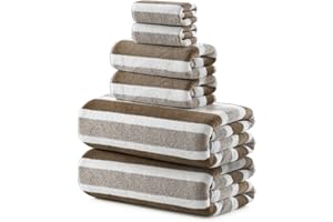 REDKISS Oversized 6-Piece Bath Towel Set 35"x70" | 100% Microfiber, Ultra Soft & Highly Absorbent | Quick Dry Towels for Bathroom, Spa, Gym | 2 Bath, 2 Hand, 2 Washcloths | Brown