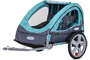 InStep Take 2 or Sync Kids Bike Trailer, Single or Double Seat, Universal Coupler, Folding Frame, Quick-Release Wheels, Canopy with Bug Screen and Weather Shield, Bike Trailer for Kids
