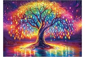 Blueforest 1000 Piece Puzzles for Adults, Neon Life Tree Puzzles for Adults, Hard Challenge Art Jigsaw Puzzle, for Gifts Xmas Birthday Party Games Family, 27.5 * 19.7 inch - Dust Free Puzzle